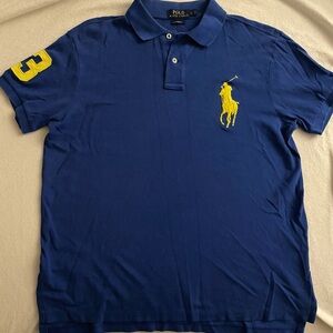 Polo by Ralph Lauren Blue Shirt with Yellow Accents